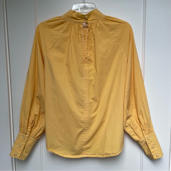 Yellow cotton popover blouse - Picture 7 of 14